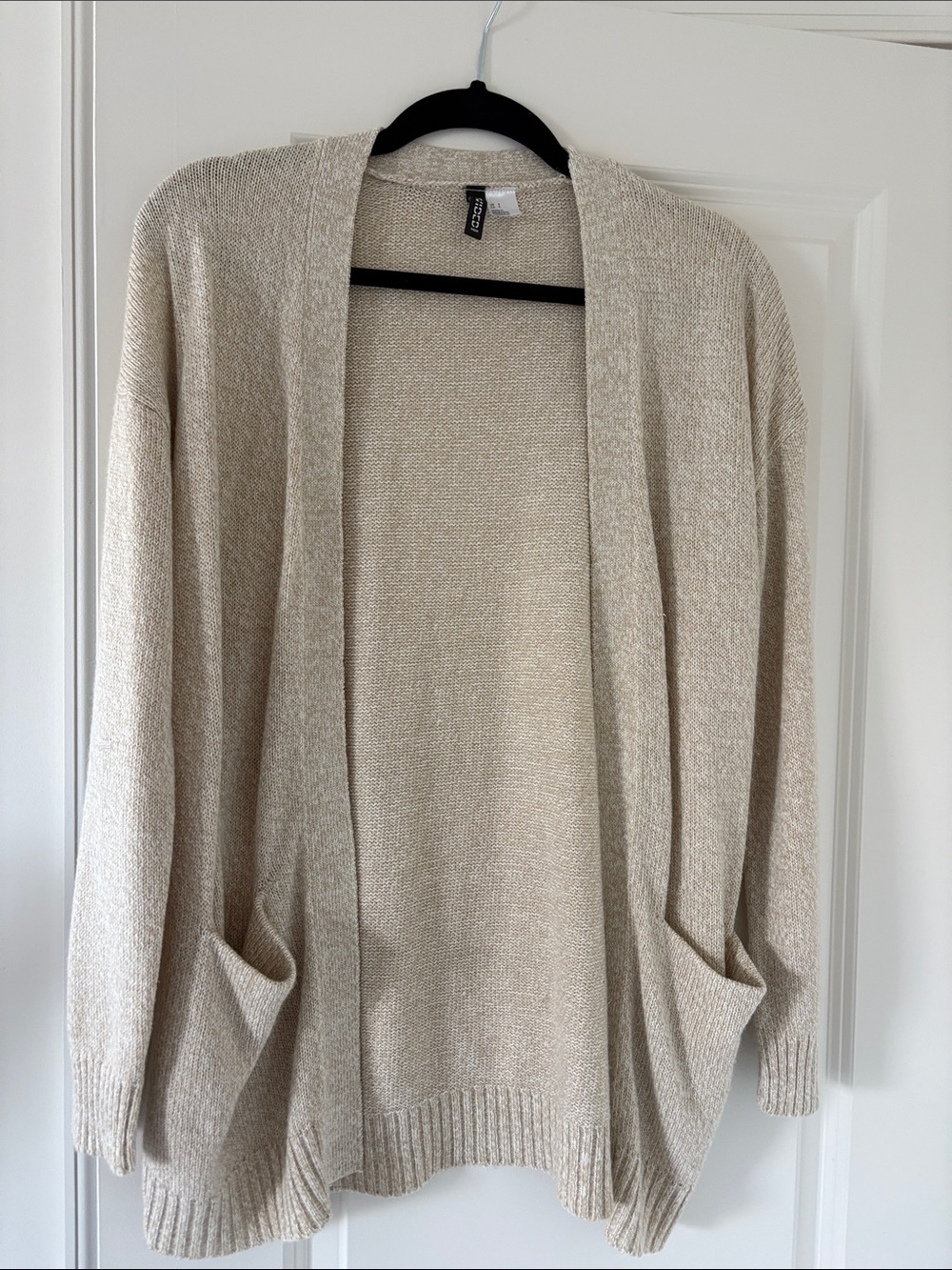 H&M Neutral Beige Open-Front Cardigan